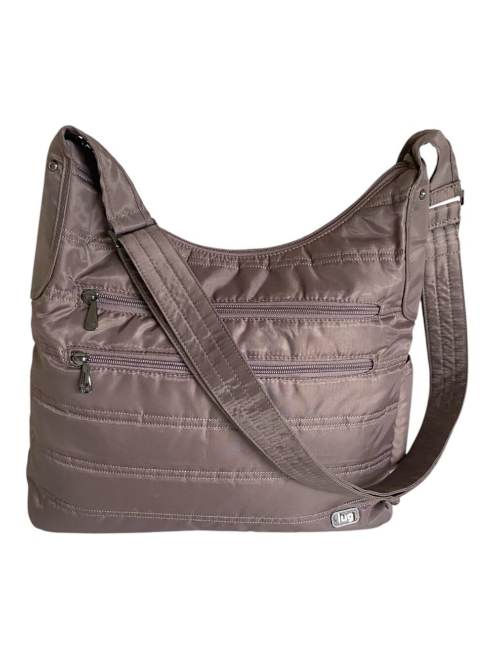 Lug Cable Car Large Crossbody Tote Bag Taupe ECU